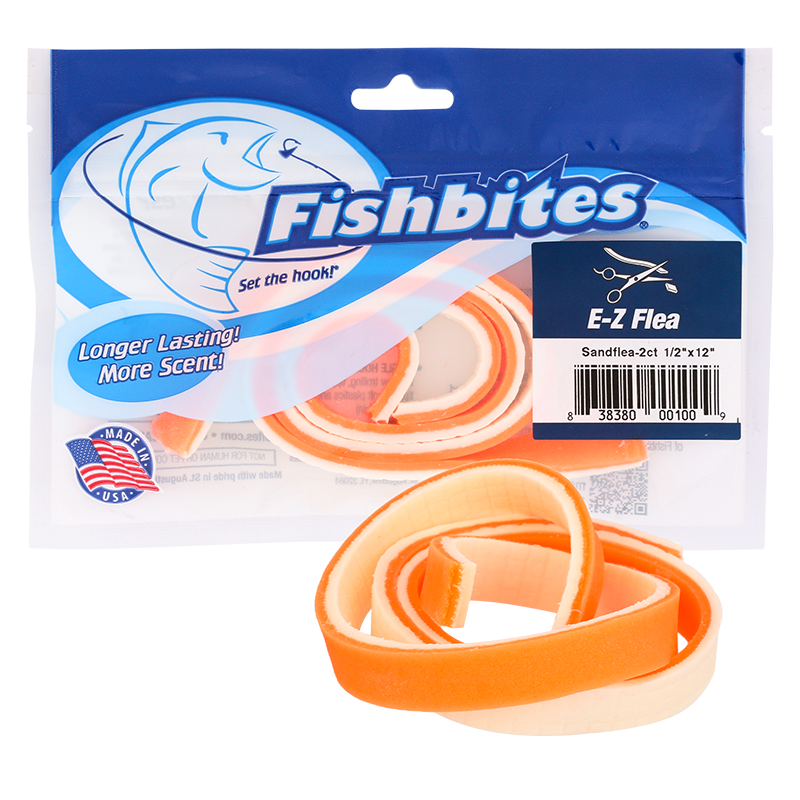 Fishbites E-Z Sandflea Long Lasting Orange and White